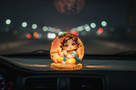 Bal Krishna Car Dashboard & Office Table Standy – 2 Inch Deep Cast Resin