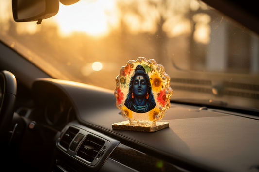 Lord Shiva Car Dashboard & Home Temple Standy – 3 Inch Deep Cast Resin