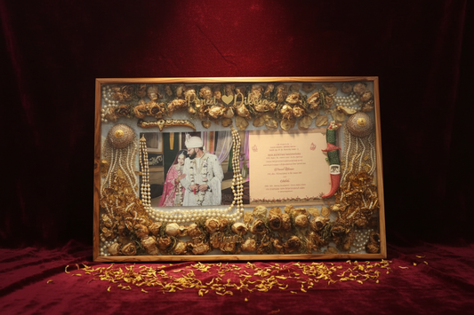 Personalized Teakwood Varmala Preservation Shadow Box Frame – 20x30 Inch Wedding Memory Keepsake