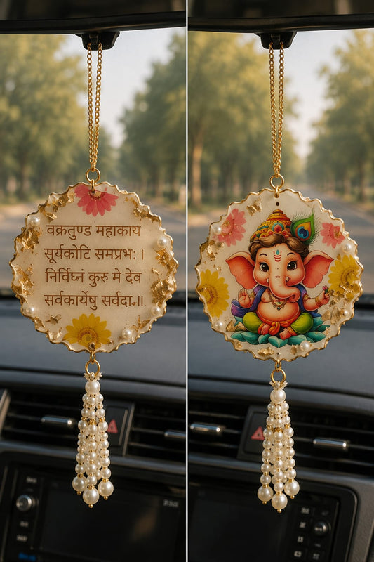 Car Hanging Ganesha – 3 Inch | Divine Car Décor