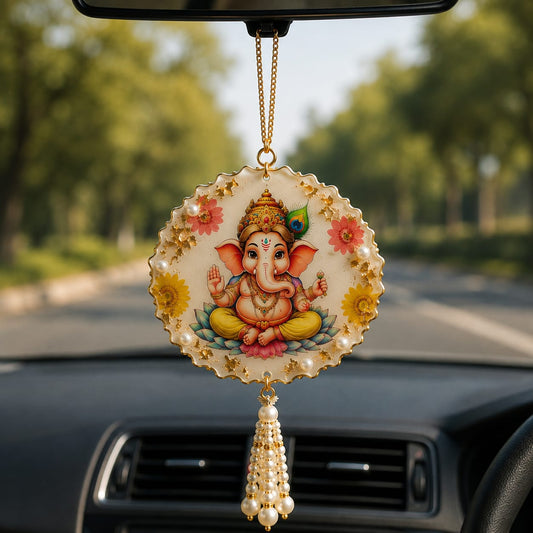 Car Hanging Ganesha – 3 Inch | Divine Car Décor