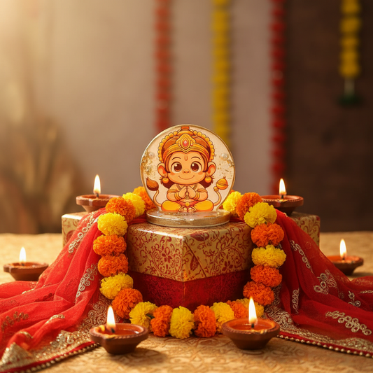 Bal Hanuman Car Dashboard & Office Table Standy – 2 Inch Deep Cast Resin