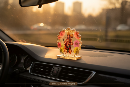 Hanuman Ji Car Dashboard & Home Temple Standy – 3 Inch Deep Cast Resin
